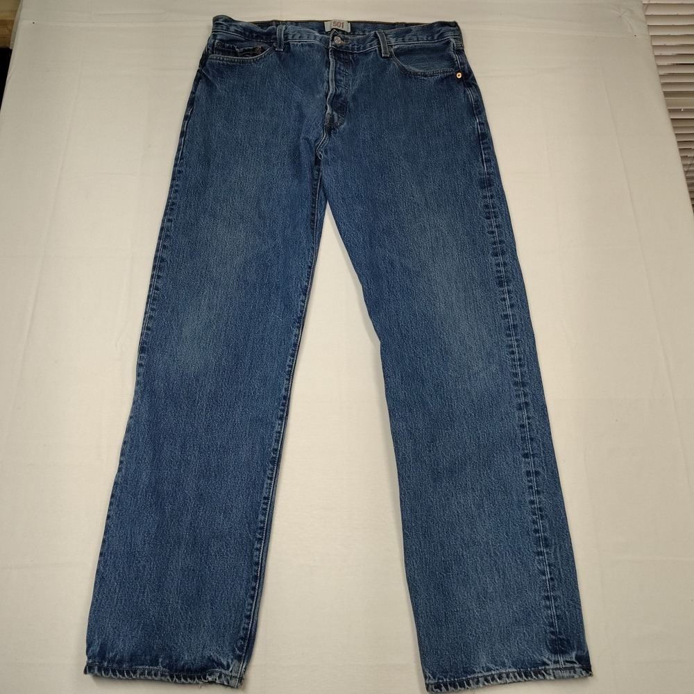 Levi's 501 Jeans 38x34 Blue Made in Mexico Button Fly 100% Cotton 90s Vintage